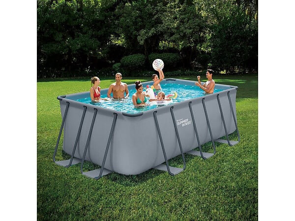 HABITAT ET JARDIN - Piscine tubulaire "Ludo 2" - 4,01 x 2,01 x 1,22 m - Sans filtration - large