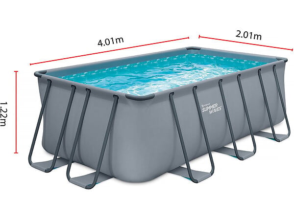 HABITAT ET JARDIN - Piscine tubulaire "Ludo 2" - 4,01 x 2,01 x 1,22 m - Sans filtration - large