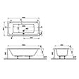 VITRA - Baignoire rectangulaire VitrA Neon avec pied 180x80cm Blanc - vignette