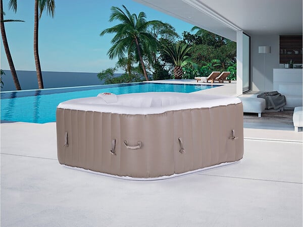 HABITAT ET JARDIN - SPA GONFLABLE MONAC EN PVC - 6 PLACES - TAUPE/CREME - large
