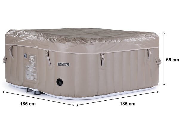 HABITAT ET JARDIN - SPA GONFLABLE MONAC EN PVC - 6 PLACES - TAUPE/CREME - large