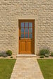 GD MENUISERIES - Porte d'entrée Bois Vitrée Alena, H215 x L80 cm Côte Tableau p.Droit (Poignée, Barillet ref N158RPL -IN158RCI) - vignette