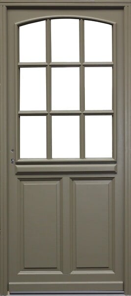 GD MENUISERIES - Porte d'entrée Bois Vitrée Ady, Vert Gris Olive, H215 x L90 cm Côte Tableau, p.Droit - large