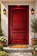 GD MENUISERIES - Porte d'entrée Bois Pleine Carene Rouge pourpre, H215 x L90 cm Côte Tableau, p.Droit - vignette