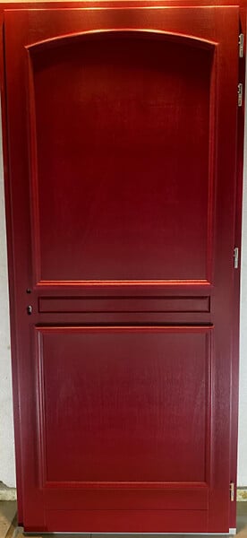 GD MENUISERIES - Porte d'entrée Bois Pleine Carene Rouge pourpre, H215 x L90 cm Côte Tableau, p.Droit - large