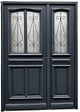 GD MENUISERIES - Porte d'entrée Bois Tiercée Mathilde Gris Anthr, H215xL140 cm Côte Tableau p.Gauche - vignette