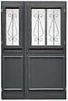 GD MENUISERIES - Porte d'entrée Bois Tiercée Mathilde Gris Anthr, H215xL140 cm Côte Tableau p.Gauche - vignette