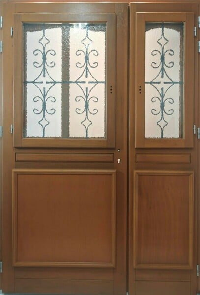GD MENUISERIES - Porte d'entrée Bois Tiercée Vauban H215xL140 cm Côte Tableau p.Droit (Poignée, Barillet ref IN158RPL2 - IN303NEW) - large
