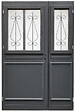 GD MENUISERIES - Porte d'entrée Bois Tiercée Mathilde Gris Anthr, H215xL140 cm Côte Tableau p.Droit - vignette