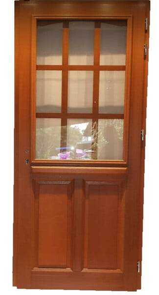 GD MENUISERIES - Porte d'entrée Bois Vitrée Agatha, H215 x L80 cm Côte Tableau p.Gauche - large