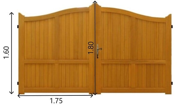 GD MENUISERIES - Portail En Bois Plein L3,50m x H1,60/1,80 (sans quincaillerie) - large