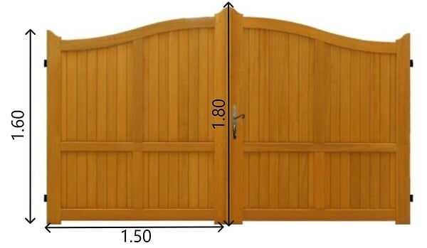 GD MENUISERIES - Portail En Bois Plein L3m x H1,60/1,80 (sans quincaillerie) - large