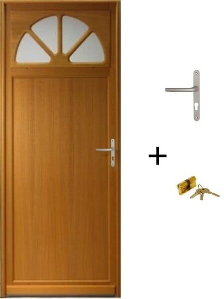 GD MENUISERIES - Porte De Service Bois Vitrée Pixos, H215 x L90 Côte Tableau, p.Gauche (Poignée, Barillet ref 01245F924) - large