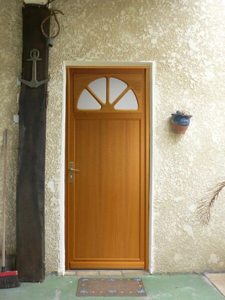 GD MENUISERIES - Porte De Service Bois Vitrée Pixos, H215 x L90 Côte Tableau, p.Droit (Poignée, Barillet ref 01245F924) - large