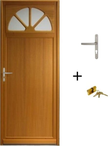 GD MENUISERIES - Porte De Service Bois Vitrée Pixos, H200 x L80 Côte Tableau, p.Droit (Poignée, Barillet ref 01245F924) - large