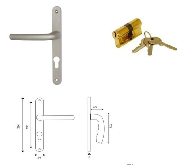 GD MENUISERIES - Porte De Service Bois Vitrée Pixos, H200 x L80 Côte Tableau, p.Droit (Poignée, Barillet ref 01245F924) - large