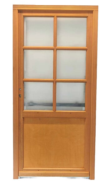 GD MENUISERIES - Porte De Service Bois Vitrée Naxos, H215 x L90 cm Côte Tableau p.Droit - large