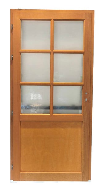 GD MENUISERIES - Porte De Service Bois Vitrée Naxos, H215 x L90 cm Côte Tableau p.Droit - large