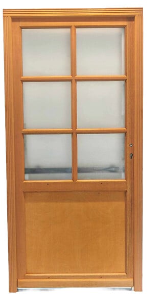 GD MENUISERIES - Porte De Service Bois Vitrée Naxos, H200 x L90 cm Côte Tableau p. Gauche - large