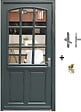 GD MENUISERIES - Porte d'entrée Bois Vitrée Alexa Gris Anthr., H215 x L80 cm Côte Tableau p.Gauche (Poignée, Barillet ref N158RPL -IN158RCI) - vignette