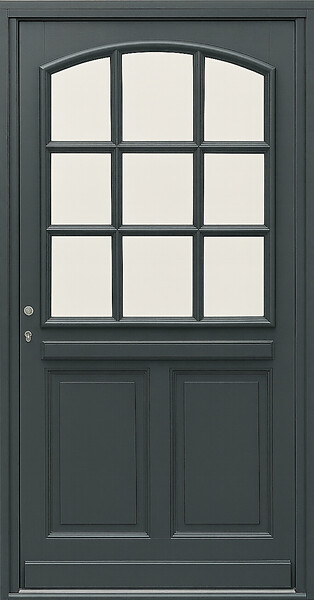 GD MENUISERIES - Porte d'entrée Bois Vitrée Alexa Gris Anthr, H215 x L80 cm Côte Tableau, p.Droit - large