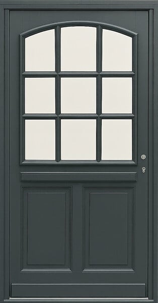 GD MENUISERIES - Porte d'entrée Bois Vitrée Alexa Gris Anthr., H215 x L90 cm Côte Tableau p.Gauche - large