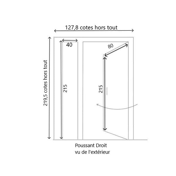 GD MENUISERIES - Porte d'entrée Bois Tiercée Vitrée Vauban H215 x L120 Côte Tableau, p.Droit (Poignée, Barillet ref 010403RFP) - large