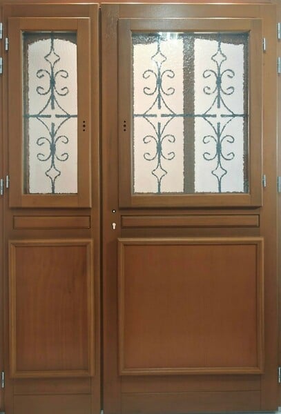 GD MENUISERIES - Porte d'entrée Bois Tiercée Vauban H215xL140 cm Côte Tableau, p.Gauche (Poignée, Barillet ref 010403RFP) - large