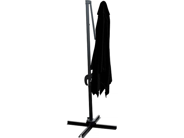 HABITAT ET JARDIN - Parasol jardin déporté "Soleil" - Carré - 2.5 x 2.5 m - Noir + Dalles à lester incluses - large