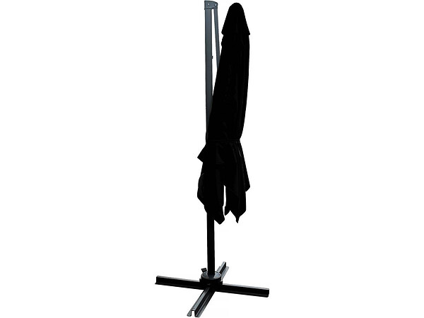 HABITAT ET JARDIN - Parasol jardin déporté "Soleil" - Carré - 2.5 x 2.5 m - Noir + Dalles à lester incluses - large