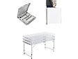 HABITAT ET JARDIN - Ensembe table de camping et 4 tabourets pliants - 125 x 60 cm - Blanc - vignette