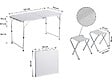 HABITAT ET JARDIN - Ensembe table de camping et 4 tabourets pliants - 125 x 60 cm - Blanc - vignette
