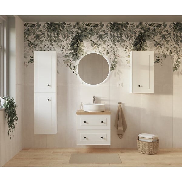 NATUREL - Meuble de salle de bain haut Naturel Forli 40x78,5x22 cm blanc (FORLIN40BI) - large