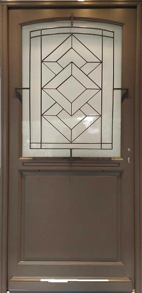 GD MENUISERIES - Porte d'entrée Bois Vitrée Elodie Gris Quartz, H215 x L90 cm Côte Tableau p. Gauche - large