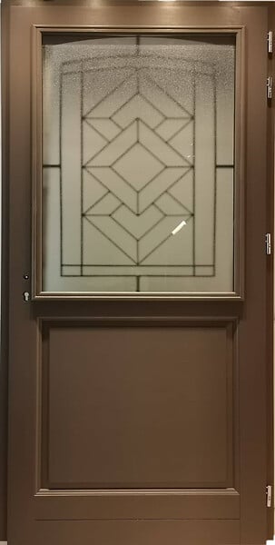 GD MENUISERIES - Porte d'entrée Bois Vitrée Elodie Gris Quartz, H215 x L90 cm Côte Tableau p. Gauche - large