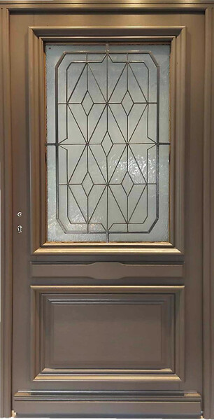 GD MENUISERIES - Porte d'entrée Bois Vitrée Camille Gris Quartz, H215 x L90 cm Côte Tableau p.Droit - large