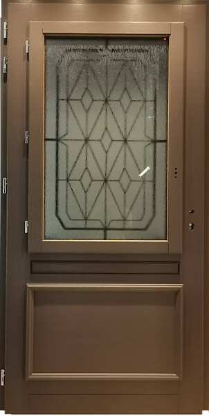 GD MENUISERIES - Porte d'entrée Bois Vitrée Camille Gris Quartz, H215 x L90 cm Côte Tableau p.Droit - large