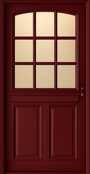 GD MENUISERIES - Porte d'entrée Bois Vitrée Alize Rouge pourpre, H215 x L90 cm Côte Tableau p. Gauche - large