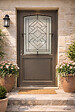 GD MENUISERIES - Porte d'entrée Bois Vitrée Elodie Gris Quartz, H215 x L90 cm Côte Tableau p.Droit - vignette