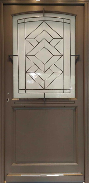 GD MENUISERIES - Porte d'entrée Bois Vitrée Elodie Gris Quartz, H215 x L90 cm Côte Tableau p.Droit - large