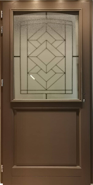 GD MENUISERIES - Porte d'entrée Bois Vitrée Elodie Gris Quartz, H215 x L90 cm Côte Tableau p.Droit - large