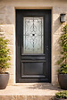 GD MENUISERIES - Porte d'entrée Bois Vitrée Candice Gris Anthr, H215 x L90 cm Côte Tableau p. Gauche - vignette