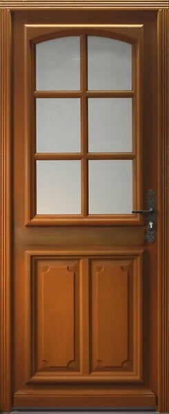 GD MENUISERIES - Porte d'entrée Bois Vitrée Marine, H200 x L80 cm Côte Tableau p. Gauche - large