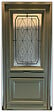 GD MENUISERIES - Porte d'entrée Bois Vitrée Canelle Vert Gris Olive, H215 x L90 cm Côte Tableau, p,Droit - vignette