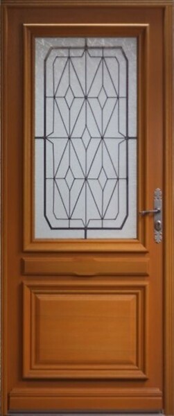 GD MENUISERIES - Porte d'entrée Bois Vitrée Anis, H215 x L90 cm Côte Tableau p. Gauche - large