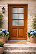 GD MENUISERIES - Porte d'entrée Bois Vitrée Marine, H200 x L80 cm Côte Tableau, p.Droit (Poignée, Barillet ref 010403RFP) - vignette