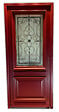 GD MENUISERIES - Porte d'entrée Bois Vitrée Canada Rouge pourpre, H215 x L90 cm Côte Tableau p.Gauche - vignette