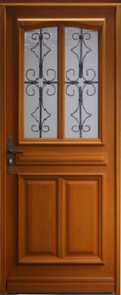 GD MENUISERIES - Porte d'entrée Bois Vitrée Manon, H200 x L90 cm Côte Tableau p.Droit - large