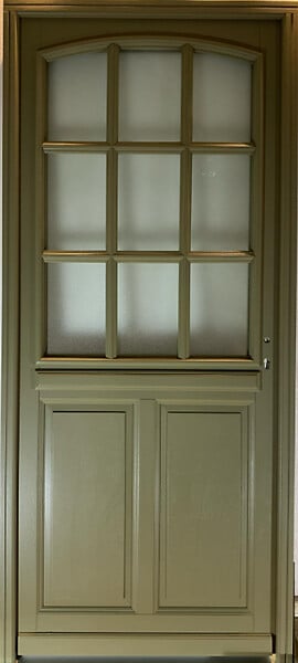 GD MENUISERIES - Porte d'entrée Bois Vitrée Andore Vert Gris Olive, H215 x L80 cm Côte Tableau p.Gauche - large