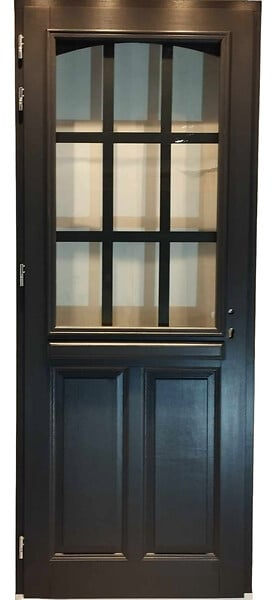 GD MENUISERIES - Porte d'entrée Bois Vitrée Alexa Gris Anthr, H215 x L80 cm Côte Tableau, p.Droit - large